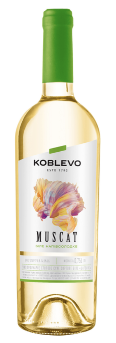 Вино Коблево Бордо Мускат н/солод. біле 12% 0.75 л